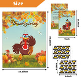 Pin The Hat On The Turkey Thanksgiving Party Game Thanksgiving Games Festive Fall Party For Kids Thanksgiving Turkey Pin Game With Reusable Stickers Turkey Party Supplies Activities