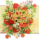 Floral Valentines Day Pop Up Card, For Love, All Occasion, Just Because, Gift For Her, Girlfriend, Women, Wife, Grandma, Crush, 5X7 - Includes Envelope And Message Note