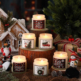 6 Pack Christmas Candles Set Gifts For Christmas Women Holiday Natural Soy Wax Jar Scented Candles For Lover Mom Workmate Xmas Decor Apple Cookies Vanilla Cedar Lemon Fragrance
