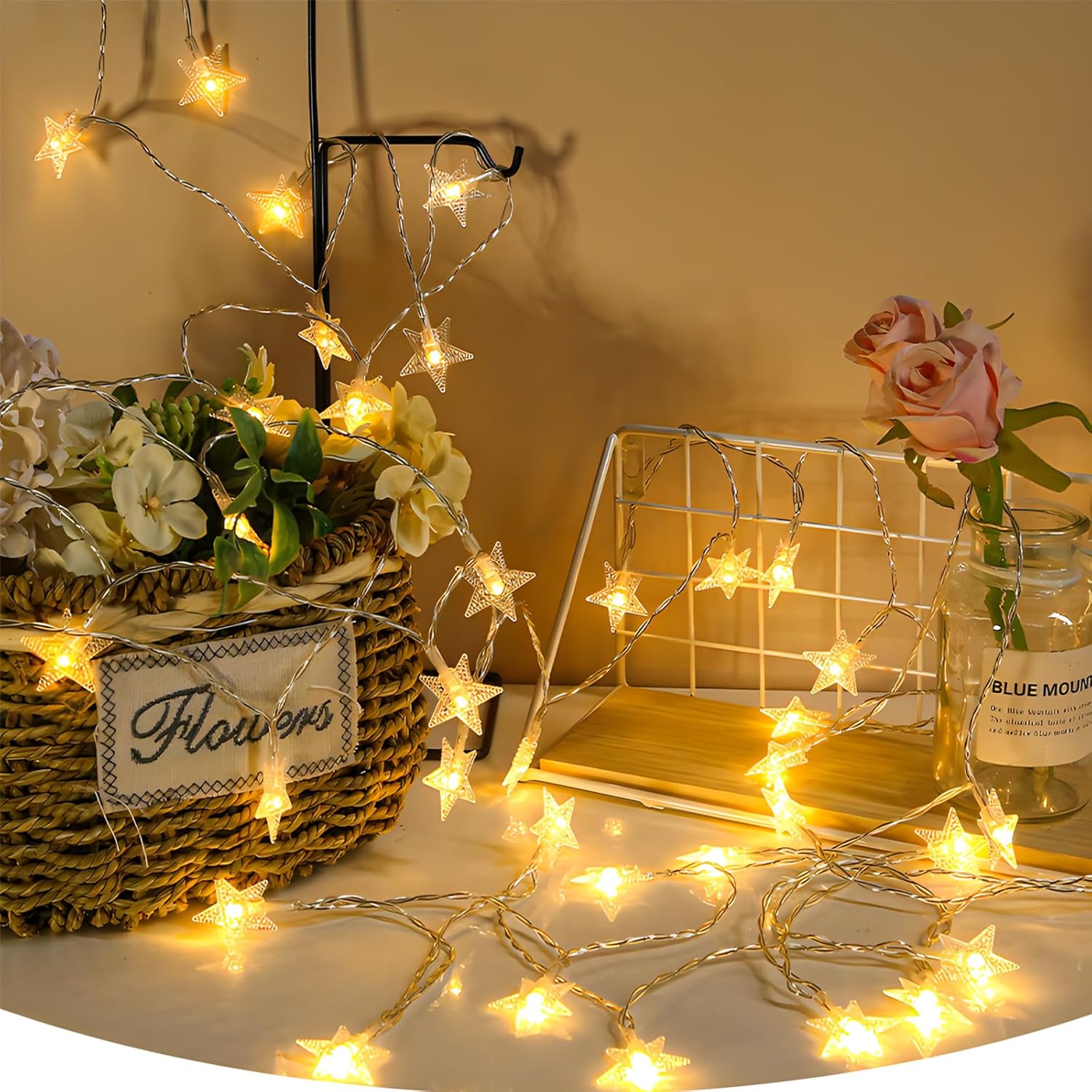 Star String Light For Christmas 20Ft Battery Operated Waterproof For Outdoor Party Wedding Xmastree Decor