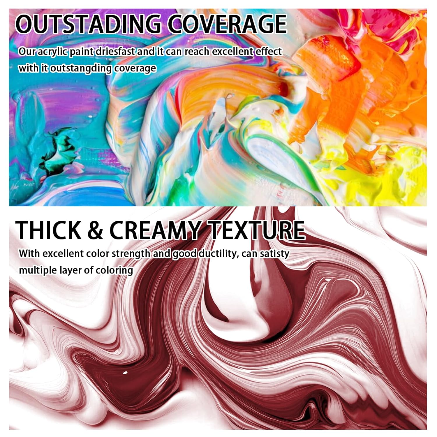 Ochre Acrylic Paints, Large Bulk Heavy Body Acrylic Paint (42.4 Oz, 1L) - Non Toxic Gloss Thick Art Paint For Multi-Surface, Canvas Wood Ceramic And Leather, Stone Craft, For Artists & Beginners