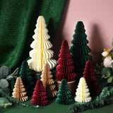 10 Pcs Honeycomb Paper Christmas Tree, Classic, 4/6/7/10 Inch