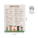 Woodland Animals Baby Shower Games — Baby Trivia Game — Pack Of 25 — Country Rustic Jungle Safari Gender Neutral Activity, Fall Outdoors Couples Shower, Fun Facts G601-Trv
