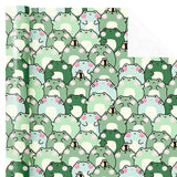 Frog Wrapping Paper Roll - Mini Roll - 17 Inch X 16.5 Feet - Cute Chubby Frog Animal Wrapping Paper Perfect For Kids Boy Girl Birthday, Baby Shower