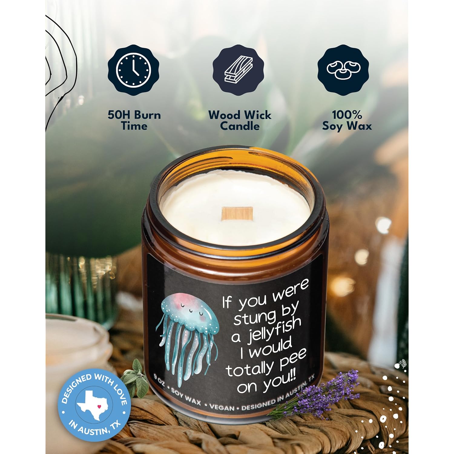 Funny Friendship Candle, If You Were Stung By A Jellyfish, Funny Gifts For Friends Adult Humor, Best Friends Gifts For Friend Women Unique, Birthday, Christmas, Gift-Ready