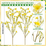 24 Bundles Artificial Wildflowers With Stems 23.6 Inch Silk Spring Floral Picks Fake Forsythia Branches Diy Wildflower Arrangements For Home Indoor Outdoor Wedding Centerpieces(Yellow)