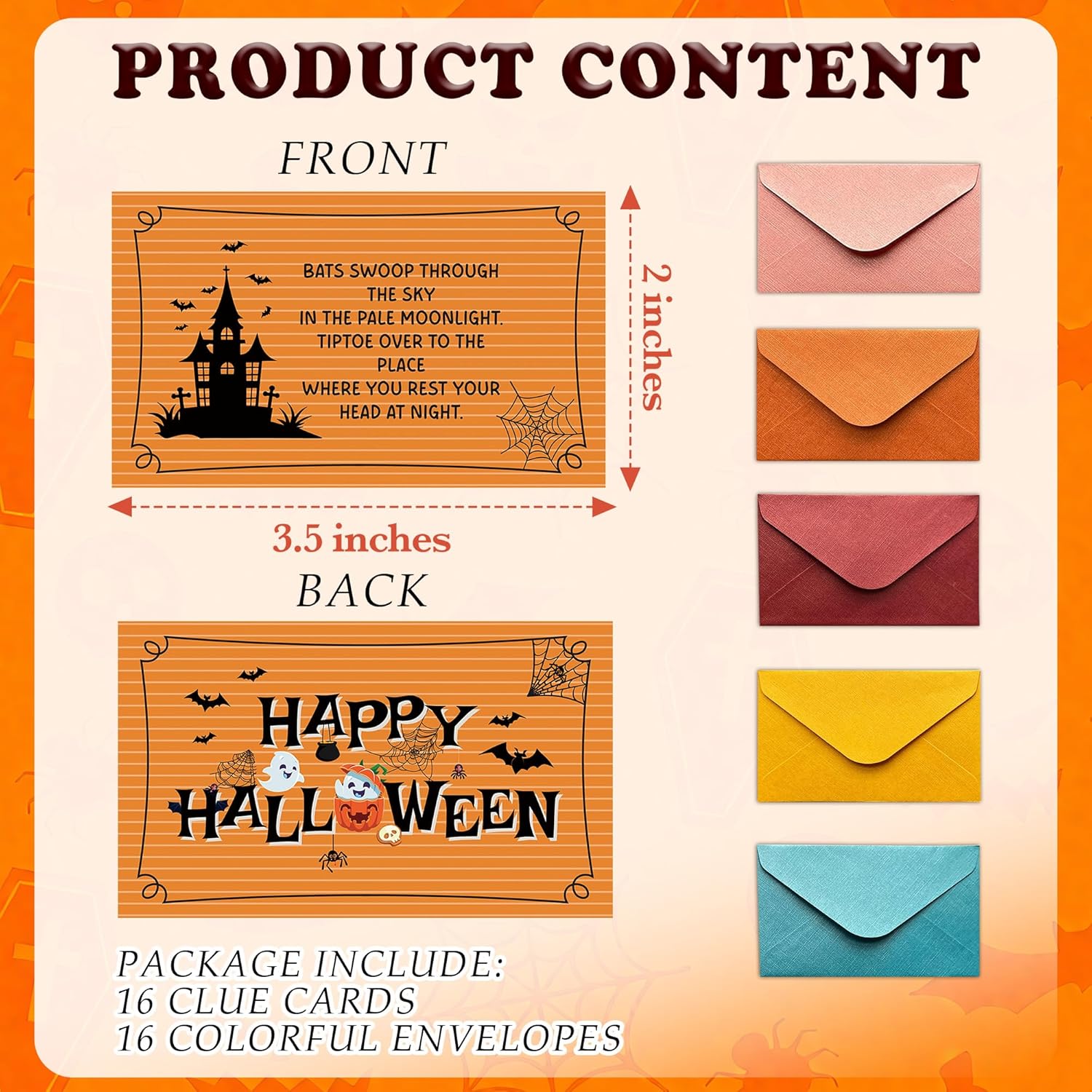 Halloween Scavenger Hunt Games Set, Trick Or Treat Treasure Hunt Clue Games For Friends Family, Halloween Activities For Large Groups, Horror Party Supplies Decorations, 01