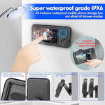 Waterproof Shower Phone Holder with Bluetooth Speaker, 480° Rotating Mount