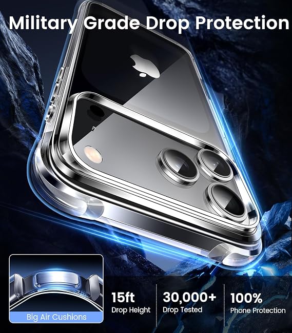 iPhone 18 Pro Clear Case Anti-Yellowing Slim Transparent Shockproof Cover