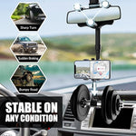 Rear View Mirror Phone Holder, 2023 Rotatable & Retractable Universal Mount