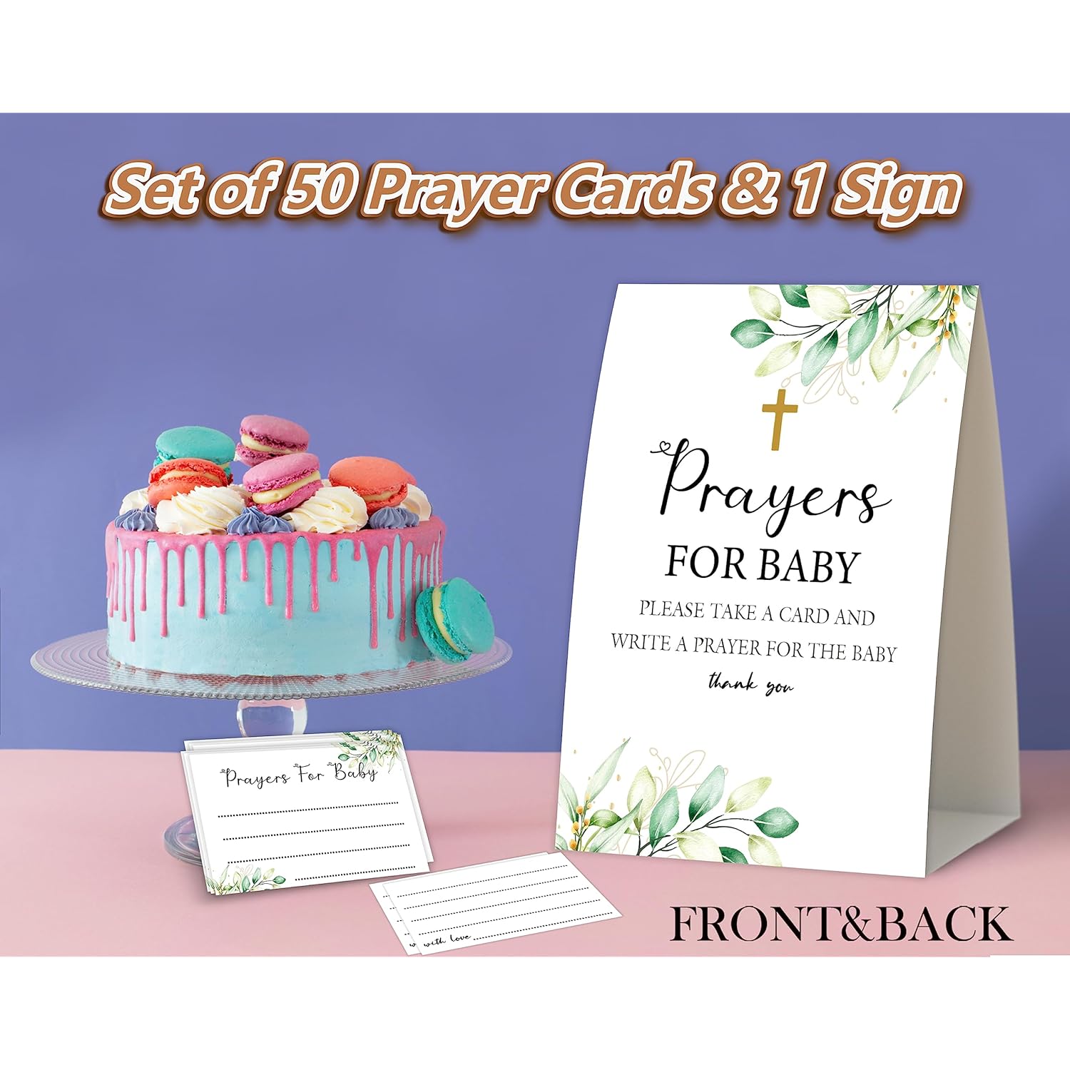 Eucalyptus For Shower,Prayers For Baby,Prayer Cards For Baby Shower,Baby Bible,Baby Shower Games,Pregnancy Prayer Cards,Baby Shower Guest Book,Christian Bible,50 Prayer Cards & 1 Sign -2