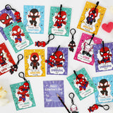 24 Pack Valentines Day Cards For Kids With Key Chains For Valentine'S Classroom Exchange, Valnetine'S Day Gifts For Kids Party Favor, Game Prizes