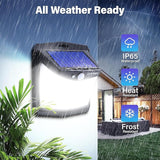 8 Pack 128 LED Solar Motion Lights 270° Wide Angle IP65 Waterproof Security Wall Lights