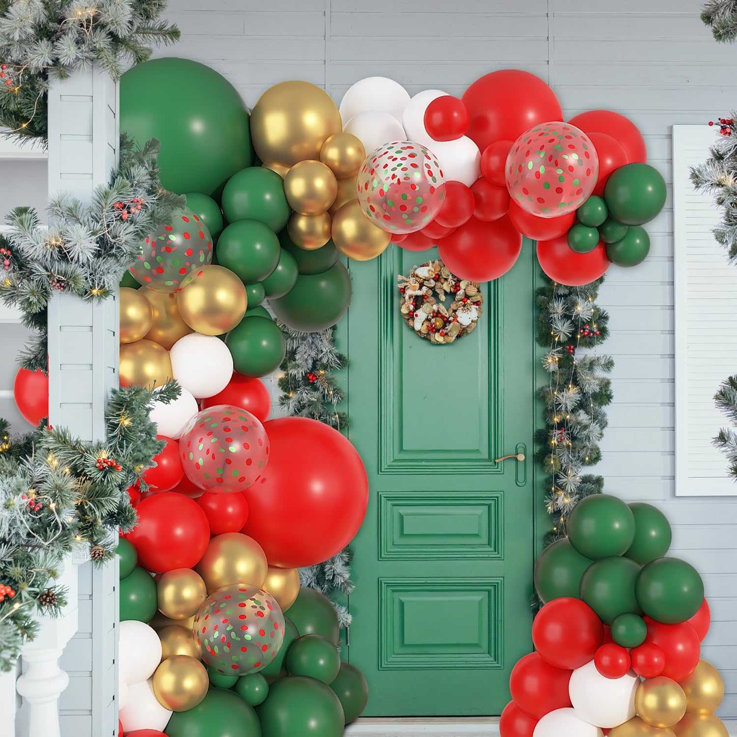 150Pcs Christmas Red Green Balloons Garland Arch Kit Xmas Party Decorations 18 12 10 In Latex Balloons For Christmas Xmas Birthday Party Supplies