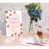 Strawberry Baby Shower Decorations - Family Traditions Baby Shower Games, 1 Sign And 50 Cards, Funny Gender Reveal Games For Strawberry Party Activities Supplies, 50 Guests