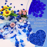 3000Pcs Fake Rose Petals, Artificial Flower Petals For Romantic Night, Valentine'S Day, Flower Girl Basket, Proposal, Wedding Decorations, Dark Blue+Light Blue+White