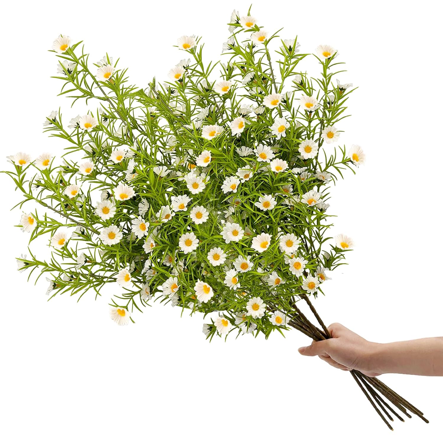 192 Blooms Artificial Daisy Flowers, 6Pcs 27.5 Inch Tall Realistic White Daisy Artificial Flowers, Fake Daisies For Vase, Wedding Home Party Decor
