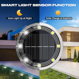 8 Pack Solar Ground Lights IP68 Waterproof Anti Rust Solar Pathway Landscape Lights