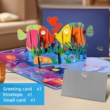 3D Pop-Up Kissing Fish Anniversary Card - Birthday, Wedding, Valentine'S Day Gift For Couples, Him, Her | Includes Envelope, Blank Note Card, Seal Stickers & Wish Cards