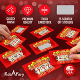 Lucky 7 Scratch Off Game Cards, Slot Machine 25 Count Bulk Game Cards For Business Party Prizes, Promotions, Employee Rewards, Fundraisers, And Casino Events. Made In Usa, Red
