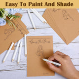 200 Pcs Guess The Dress Bridal Shower Cards For Guests, Include 100-Pcs 5 X 7 Inch Wedding Shower Cards And 100-Pcs White Crayons Fun Wedding Favors Decorations(Brown)