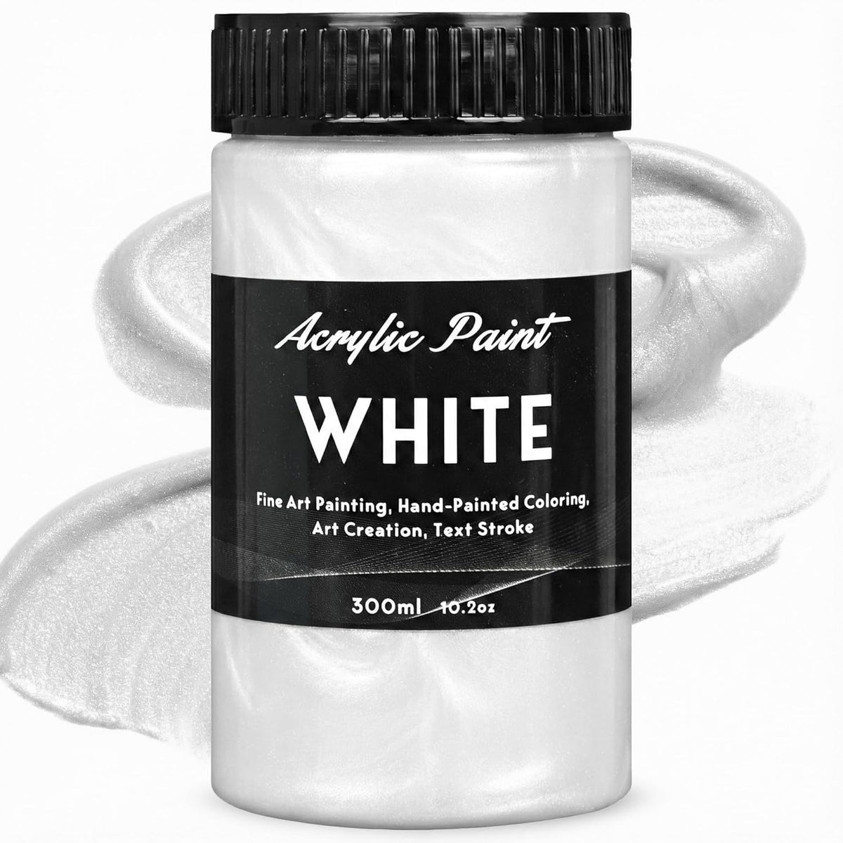 Pearlescent Acrylic Paint, 300Ml/10.2Oz Non Toxic Waterproof Metallic Pearl White Acrylic Paint For Crafts, Furniture, Wood, Clay, Canvas, Rocks, Metal, Plastic, Art Supplies