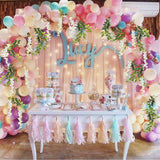 4Pcs 6.6Ft/Piece Artificial Flowers Silk Wisteria Garland Artificial Wisteria Vine Rattan Silk Hanging Flower For Home Garden Outdoor Ceremony Wedding Arch Floral Decor (White)