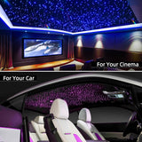 32W Twinkle Starlight Headliner Kit, 800Pcs*0.03In*13.1Ft Led Fiber Optic Lights Kit, Star Ceiling Light+10 Crystals+Adapter+Cigarette Lighter For Car Roof/Home With App/Remote/Music Mode