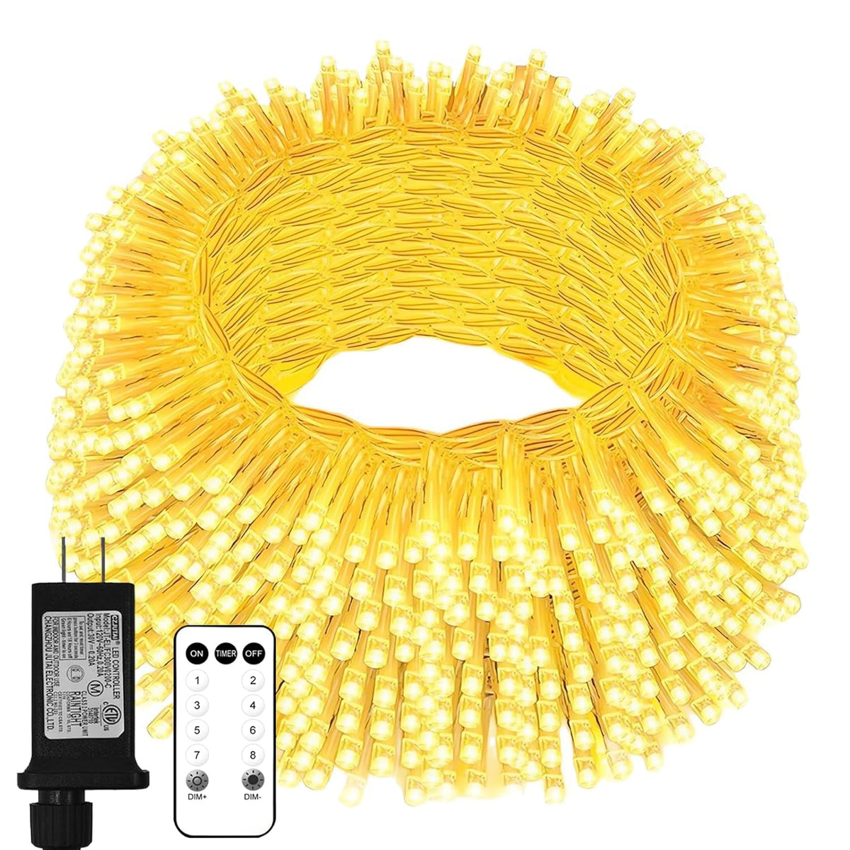 Led String Lights,800 Leds,80M/262Ft Warm White Christmas Lights Waterproof With Remote,Indoor Outdoor Clear Wire,8 Mode