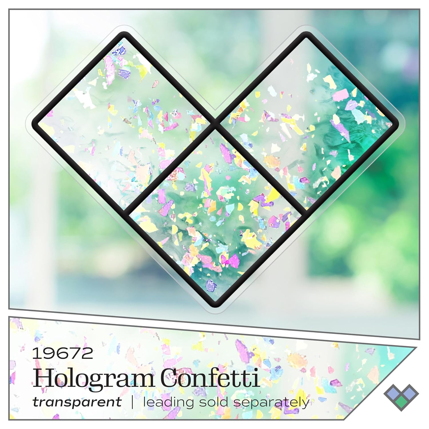 Gallery Glass Hologram Confetti Stained Glass Glitter Finish Paint, Perfect for Easy to Apply DIY Arts and Crafts, 19672