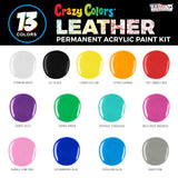 Premium Acrylic Shoe & Leather Paint Kit 13-Color With 4 Brushes (1 Oz Bottles) - Acrylic Leather Paint For Shoes, Sneakers, Jackets, Bags, Purses, Furniture