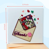 Quilling Cards, Thank You Card, Grateful Thankful Card Flower For Him, Her, Friend, Boss, Mom, Dad With Thank You Design (Envelope Design)