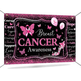 Breast Cancer Awareness Banner Backdrop Breast Cancer Decorations 6x3.6ft