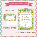 Dinosaur Baby Shower Game, Guess How Many Candies Are In The Jar, Pack Of 1 Sign And 50 Guessing Cards, Baby Shower Decoration, Gender Neutral - 12