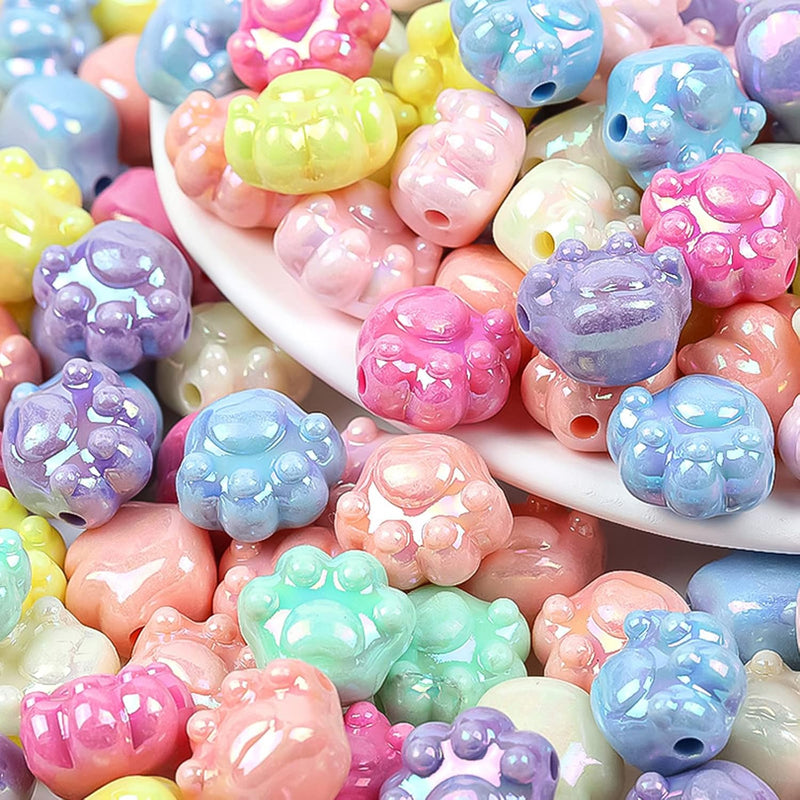 20 Pcs Colorful Beads Large Beads For Bracelets Making Plastic Beads For Keych