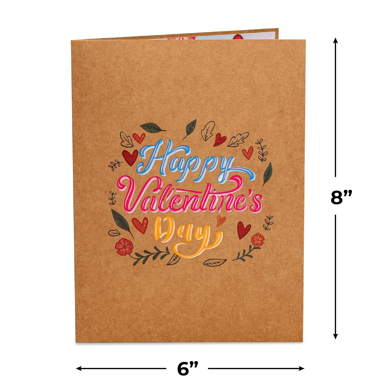 Happy Valentine'S Day Card, 3D Pop Up Valentine Cards, Handcrafted- 100% Recycled And Eco-Friendly, 8" X 6" Cover - Includes Envelope And Note Tag, By Paper Love