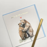 Old English Co. Bear Watercolour Anniversary Card For Wife Husband - Anniversary Card For Couple - Cute Bear Card For Boyfriend Girlfriend - 'Let'S Do This Forever' | Blank Inside With Envelope