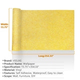 Gold Glitter Vinyl Self Adhesive Contact Paper Sparkly Wallpaper Stick And Peel Glittery Golden Wall Paper Cover Decorative For Bedroom Kitchen Cabinet Dresser Drawer Liner Diy 15.7''X354''