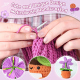 Crochet Purple Lily Flower – Valentines Day Romantic Gift For Women, Friends, Coworkers – Positive Artificial Potted Plant For Her, Him, Teacher, Mom, Birthday, Mother’S Day Easter Spring Decor