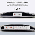 100W USB C Fast Charger, 6-Port GaN Hub for iPhone, iPad, Pixel, Galaxy