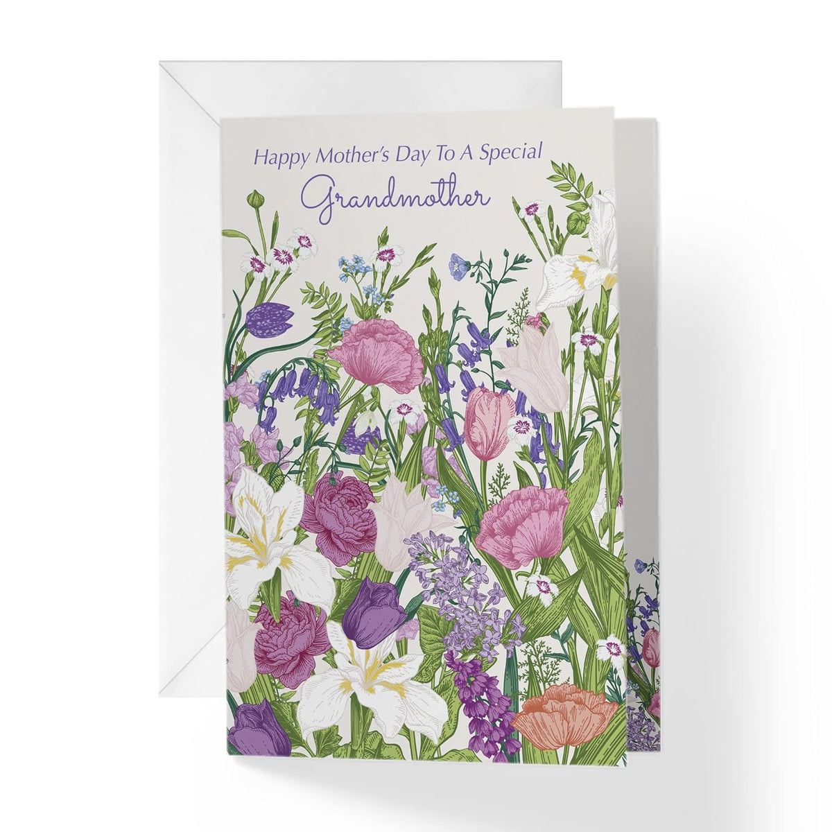 Mother'S Day Cards For Grandmother With Envelope - Wild Flowers | 5"X7.5" | Single Card