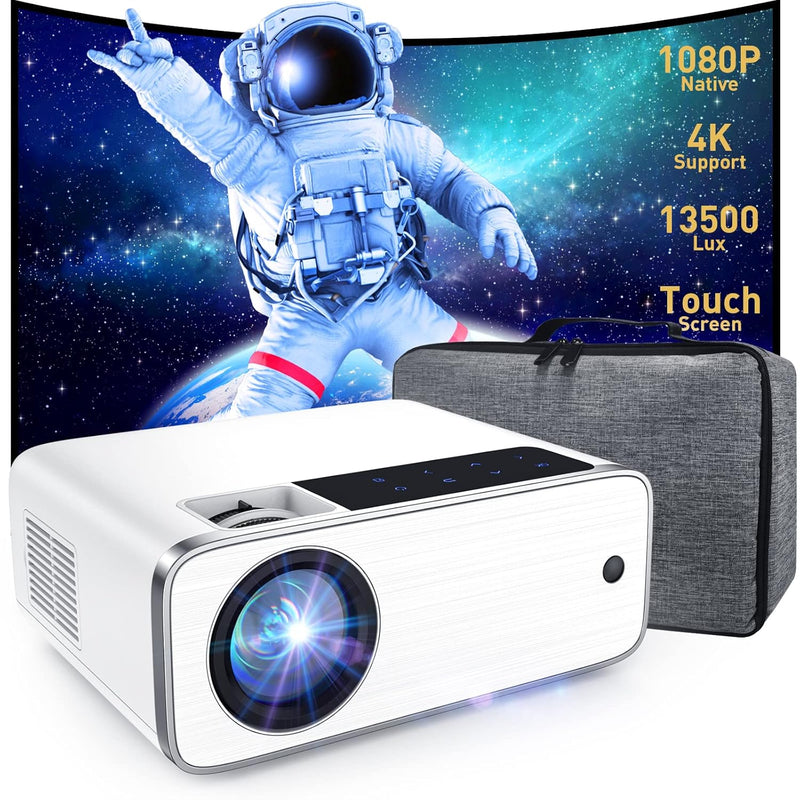 Projector, Native 1080P Projector 350Ansi 13500L 4K Support Outdoor Projector