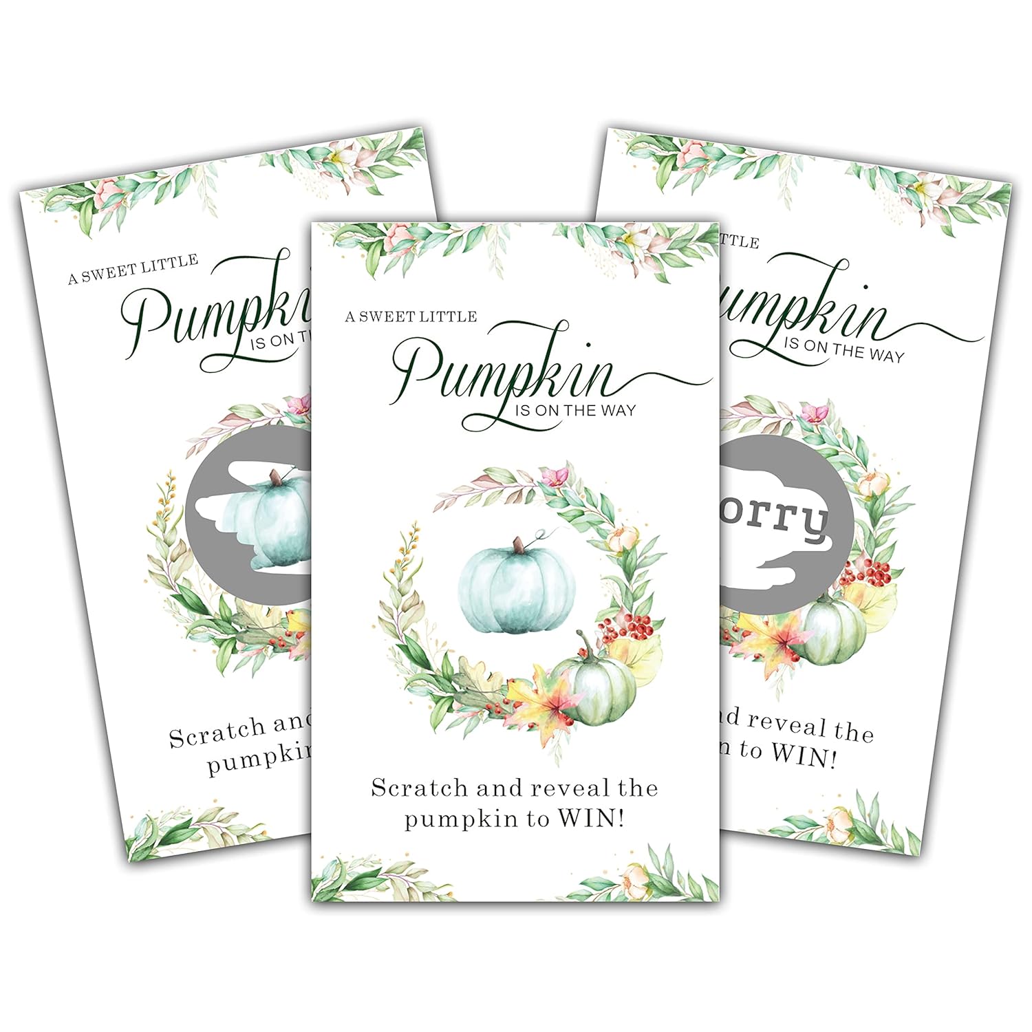 Thanksgiving Day Scratch Off Game Cards - Pumpkin & Turkey Design Fall Harvest Party Game - Halloween/Autumn Themed Party Activities & Supplies Decorations - 50 Pack(07)