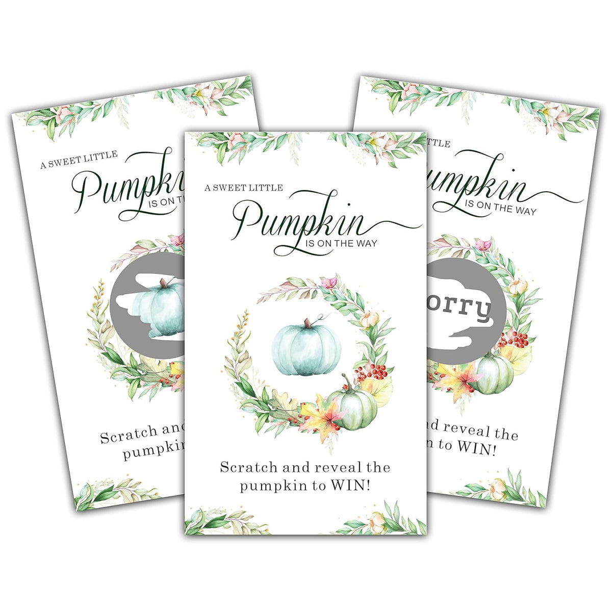 Thanksgiving Day Scratch Off Game Cards - Pumpkin & Turkey Design Fall Harvest Party Game - Halloween/Autumn Themed Party Activities & Supplies Decorations - 50 Pack(07)
