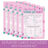 Who Knows The Birthday Girl Best 5X7 Cards, 10 Count - Sleepover Games, How Well Do You Know The Birthday Girl