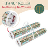 Wrapping Paper Storage - Set Of 2 Organizers For 50 Rolls Of Gift Wrap - Clear Totes With Handles For Holiday, Christmas, Or Any Occasion By