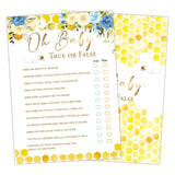 Baby Game Cards, Bee Themed Oh Baby True Or False Game Kit, Floral Gender Reveal Party Supplies Favors, Honeycomb Bee Baby Shower Activity Decoration, Baby Shower Gifts, 25 Game Cards Included, A04