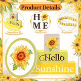 7 Pcs Sunflower Wooden Table Decorations, Farmhouse Tiered Tray Decor Rustic, Wood Block Signs Table Centerpieces Bead Garland For Kitchen Tabletop Housewarming