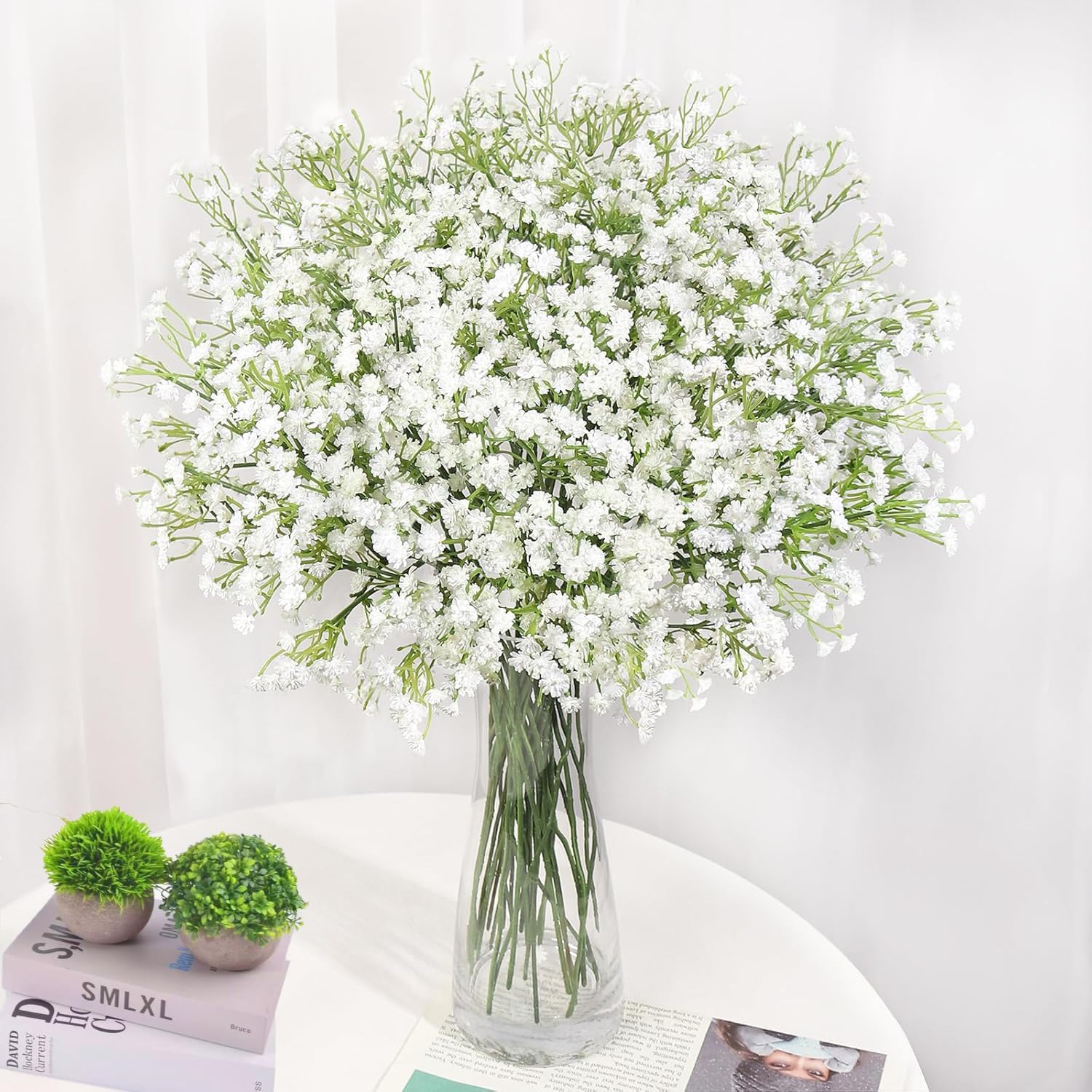 120 Pcs Baby Breath Artificial Flowers Bulk?White Artificial Flowers Artificial Baby Breath Gypsophila Flowers Para Decoracion For Wedding Party Home Decoration (120 Pcs)