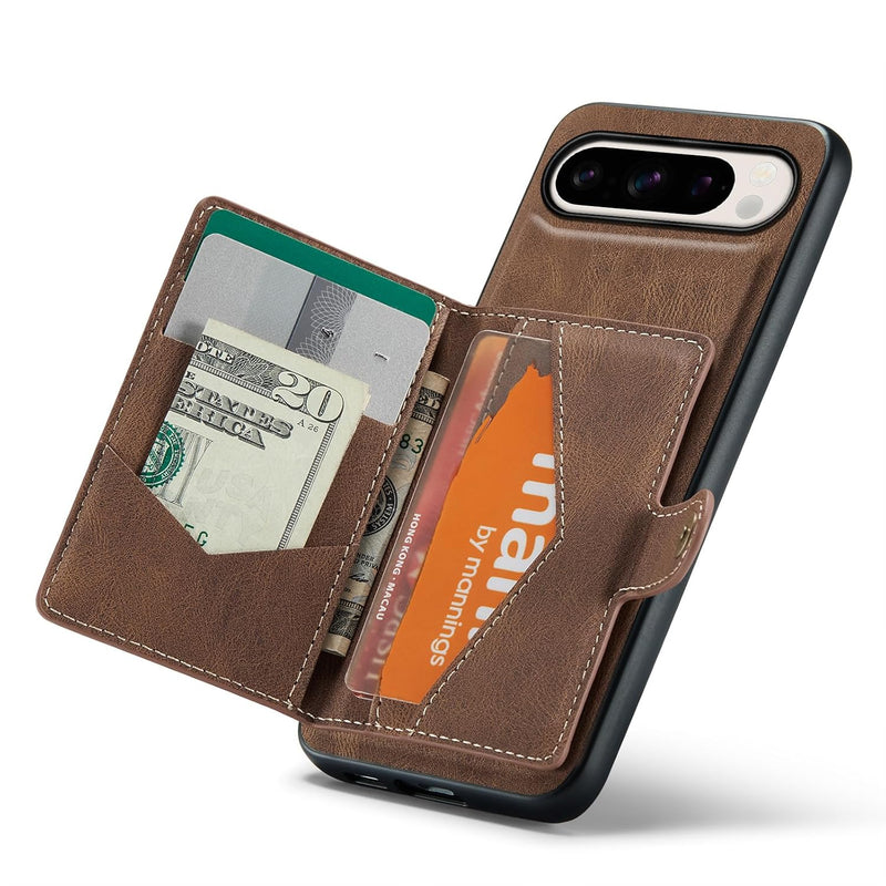 Pixel 9 Pro XL Wallet Case, Magnetic, Kickstand, Wireless Charging - Brown